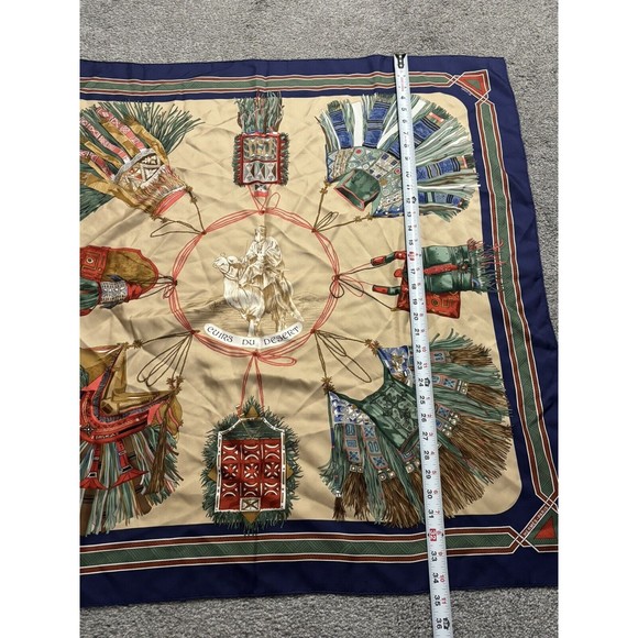 Authentic HERMES "CUIRS DU DESERT" Silk Scarf Carre - Picture 2 of 8
